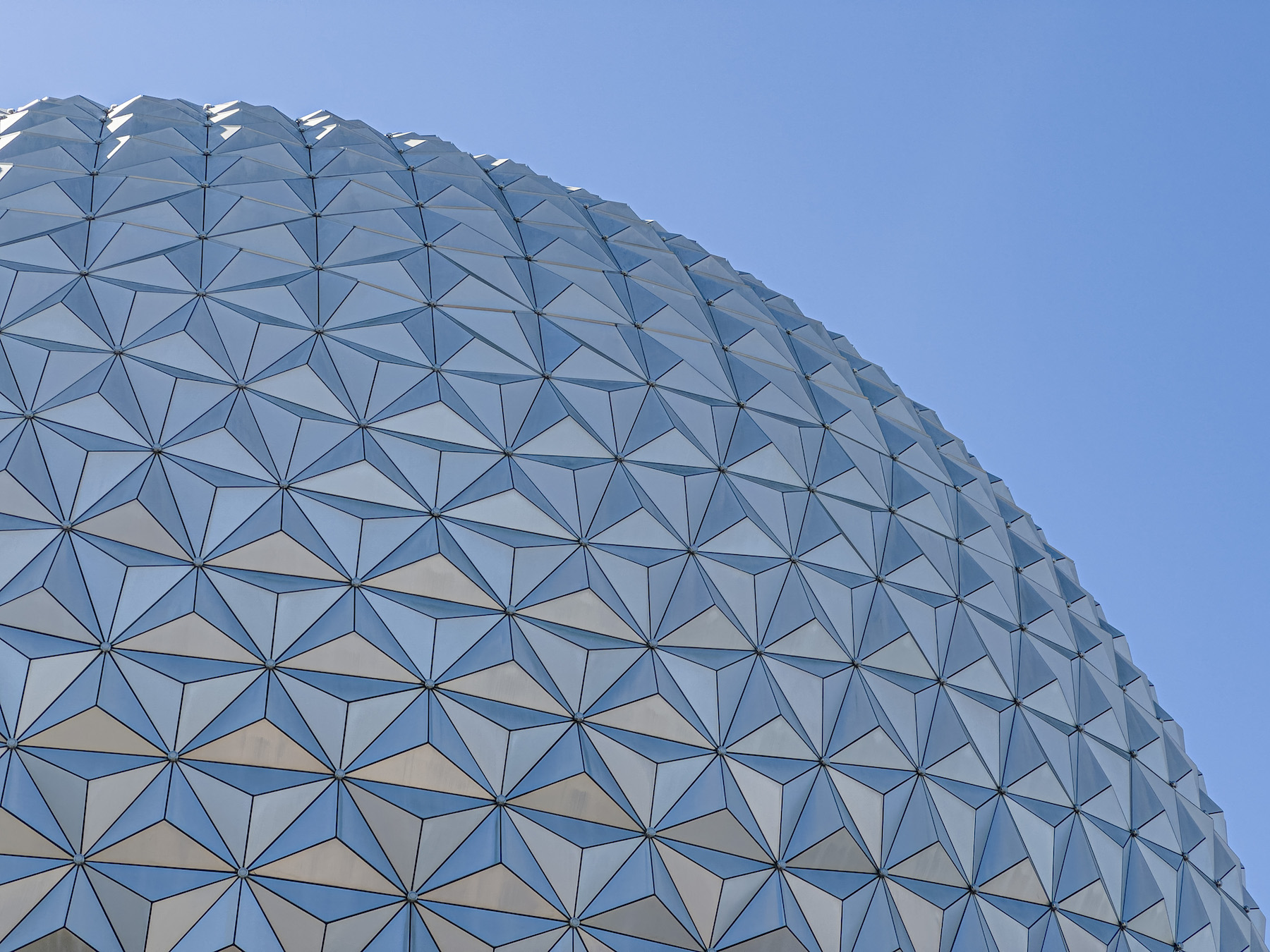 A abstract photo of Epcot's Spaceship Earth